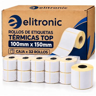 Caja x 32 Rollos de etiqueta Termica Top 100mm x 150mm x 250 Buje 40mm